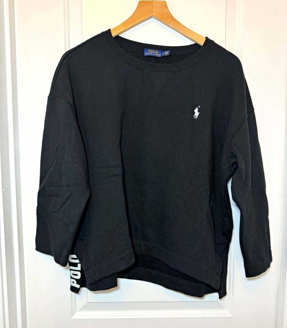 Polo Ralph Lauren Women’s Black Crewneck Sweatshirt Embroidered Logo Sz L